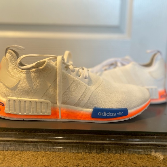 men's adidas nmd_r1 cloud white orange